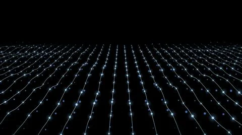 Abstract 3D Beautiful illuminating lights in a row with dynamic wavy patterns Illustrazione stock