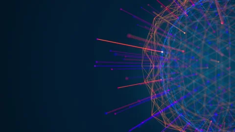 Abstract 3D big data sphere visualization. Futuristic infographics aesthetic Stock Footage 278101480