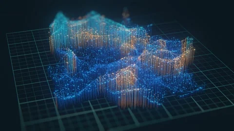 Abstract 3D big data visualization with glowing blue network 스톡 동영상 332703718