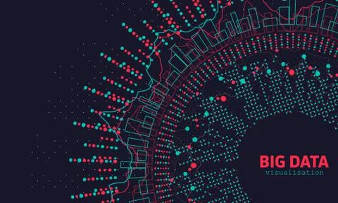 Abstract 3D Big Data Visualization. Futuristic Infographics Design Illustrazione stock