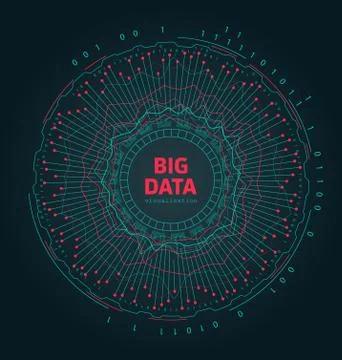 Abstract 3D Big Data Visualization. Futuristic Infographics Design Illustrazione stock