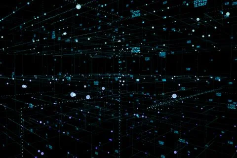 Abstract 3D big data visualization. Futuristic infographics aesthetic design Stock Illustration