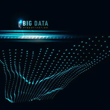 Abstract 3D big data visualization. Tangled graphics data streams. Infographi Stockillustratie