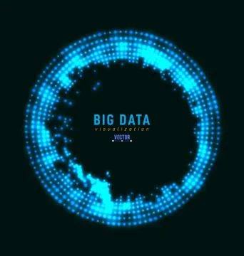 Abstract 3D big data visualization. Tangled graphics data streams. Infographi Illustrazione stock