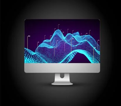 Abstract 3D big data visualization. Tangled graphics data streams. Infographi Stockillustratie