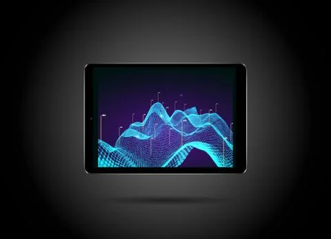 Abstract 3D big data visualization. Tangled graphics data streams. Infographi Stockillustratie