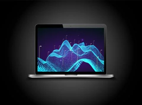 Abstract 3D big data visualization. Tangled graphics data streams. Infographi イラスト素材