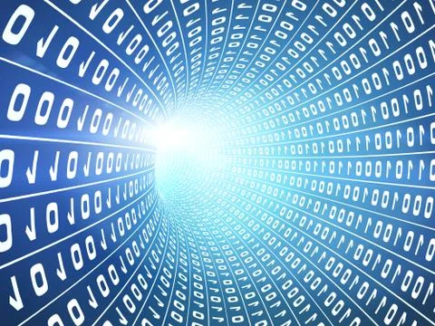 Abstract 3D binary tunnel イラスト素材