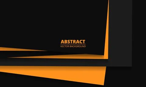Abstract 3d black and orange elegant vector background with bright rectangular イラスト素材