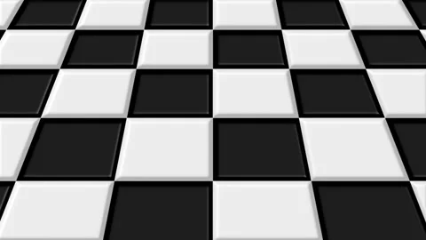 Abstract 3d black and white checkerboard motion Stock Footage 337324291