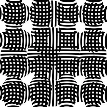 Abstract 3d black and white illusions. Optical illusion lines background. Hor イラスト素材