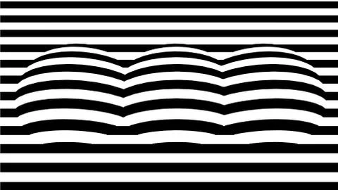 Abstract 3d black and white illusions. Optical illusion lines background. Hor Stock Illustration
