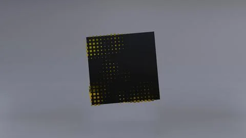 Abstract 3D of a black cube in zero gravity. イラスト素材