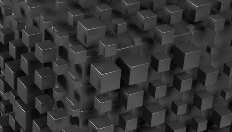 Abstract 3D black geometric background Illustrazione stock