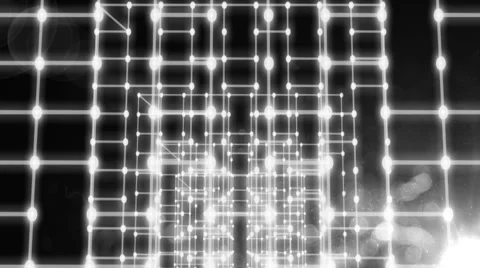 Abstract 3d black lines with dots, moving forward. Plexus background Stock Footage 60206930