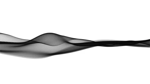 Abstract 3D black smooth wavy lines gently flowing elegance Stock Footage 346097958