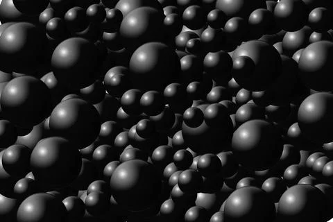 Abstract 3D Black Spheres Cluster Design Stock Illustration