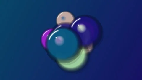 Abstract 3D Blue and Green Glossy Spheres Cluster Vídeo Stock 333695789