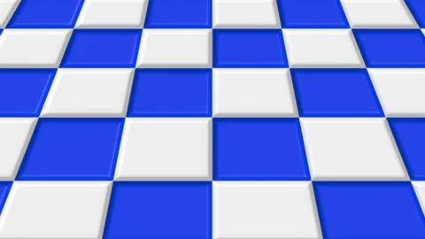 Abstract 3d blue and white checkerboard motion Stock Footage 337933809