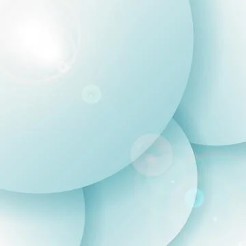 Abstract 3D blue circles overlapping layer background with lighting flare Stock Illustration