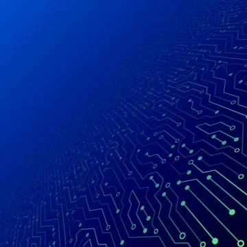 Abstract 3D blue circuit board. High-tech technology abstract background. イラスト素材