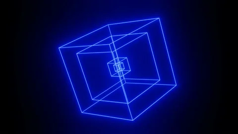 Abstract 3d blue cube moving animation. Stock-Footage 170626538