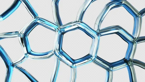 Abstract 3D blue diamond geometry with realistic reflection light. Crystal Video stock 141632198