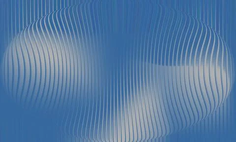 Abstract 3D Blue Ellipsoid with Vertical Ribbed Texture and Grainy Gradient.. 스톡 일러스트