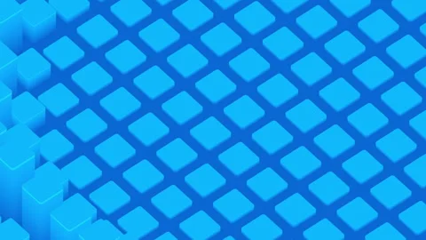 Abstract 3D Blue Geometric Block Pattern Stock Footage 292287054