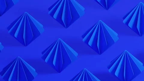 Abstract 3D Blue Geometric Pyramid Pattern Stock Footage 292287281