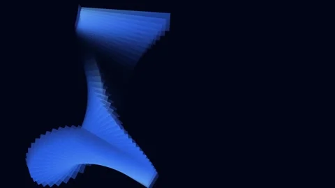 Abstract 3D blue geometric shapes spinning and morphing loop Stock Footage 345594905
