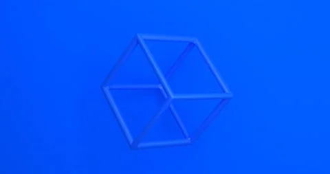 Abstract 3d Blue geometric WireCube  background Stock Footage 170317428