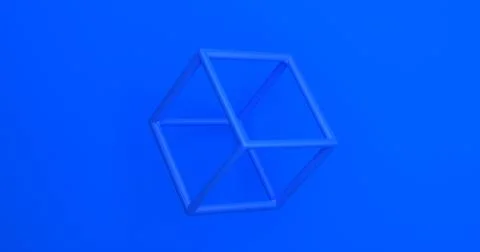Abstract 3d Blue geometric WireCube  background Stock Illustration