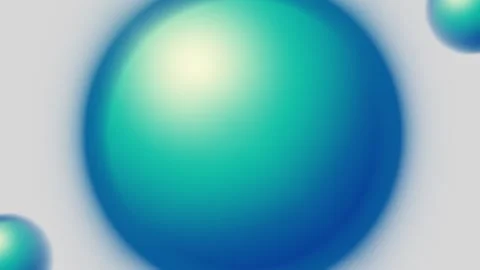 Abstract 3D Blue Gradient Sphere Wiggling on Clean White Background Loop Stock Footage 333895154