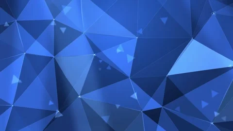 Abstract 3D Blue Low Poly Geometric Triangle Surface Loop Stock Footage 347777093