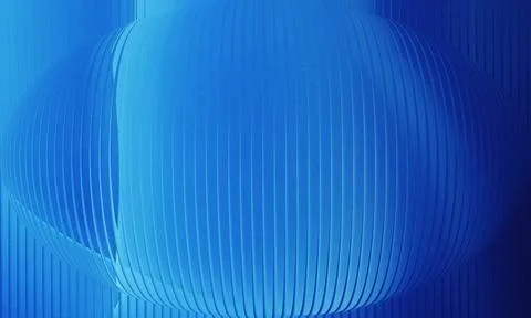 Abstract 3D Blue Ribbed Sphere with Vertical Textured Lines and Grainy Grad.. 스톡 일러스트