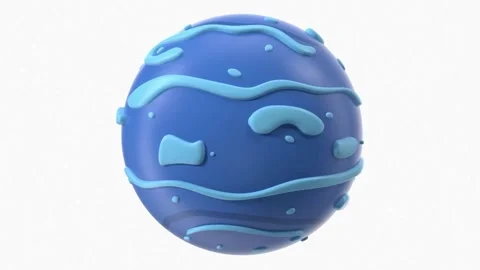 Abstract 3D Blue Sphere with Flowing Liquid Texture Stock Footage 304974271