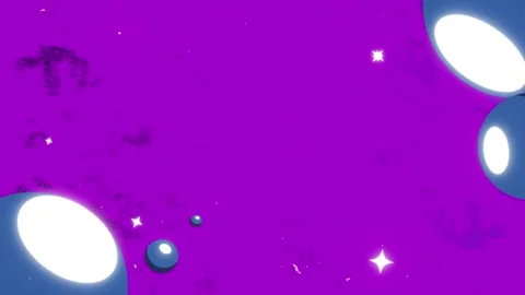 Abstract 3D Blue Spheres and Glowing Sparkles on Vibrant Purple Background Stock Footage 329558643