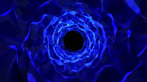 Abstract 3d blue tunnel background, futuristic tunnel made of blue sapphire Stock Footage 239092004