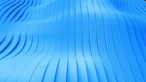 Abstract 3D Blue Wavy Ribbons, Smooth Looping Motion Background in 4K Stock Footage 307847149