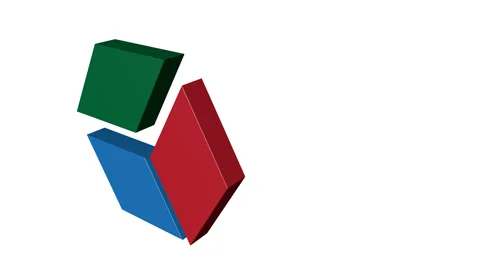 Abstract 3D boxes construction animated and isolated on white background Stock Footage 67093624