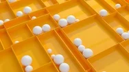 Abstract 3D Boxes With White Balls Inside Rolling. Animation Render Shapes. 4K B Stock Footage