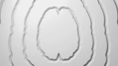 Abstract 3d brain shapes render background. White clean ripple animation. Motion Stock Footage 147280373