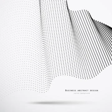 Abstract 3d business background of black halftone dots with shadow and example Stock Illustration