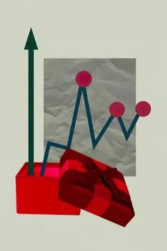 Abstract 3d business graph with red and green elements Stock Photos