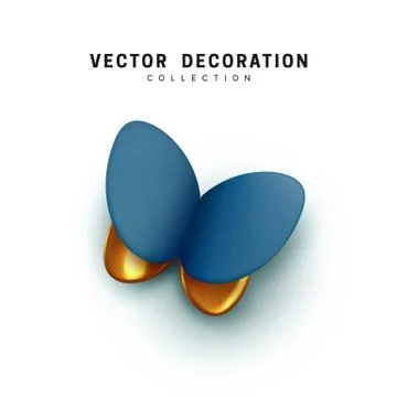 Abstract 3d butterfly. Vector Elegant Butterflies. Insects moth volume shape. Illustrazione stock