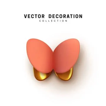 Abstract 3d butterfly. Vector Elegant Butterflies. Insects moth volume shape. Stock Illustration