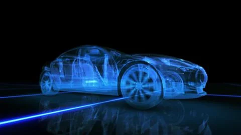 Abstract 3D Car Animation Stock Illustration