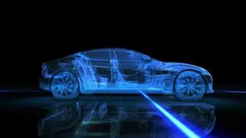 Abstract 3D Car Animation Stock Illustration