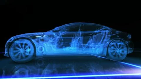 Abstract 3D Car Animation Stock Illustration
